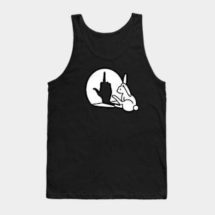 Funny rabbit shadow hand middle finger sign the finger bunny Tank Top